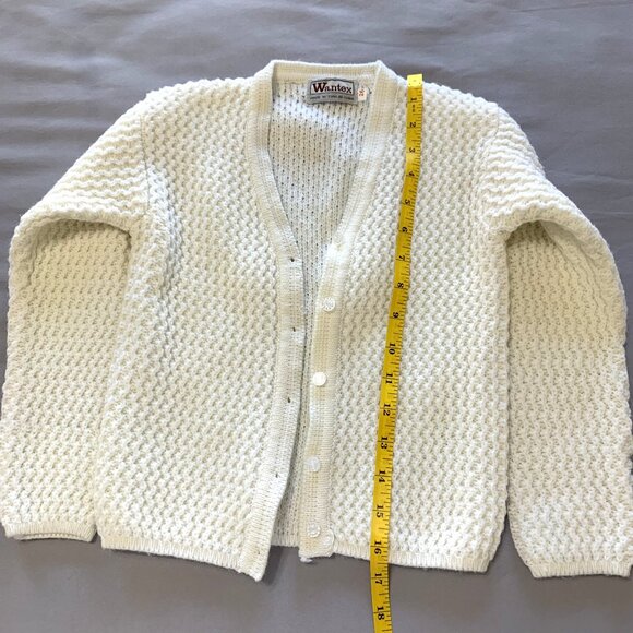 NWT 2 White Knitted Toddler Cardigans. Button Down. Ribbed. Unisex - Picture 2 of 11